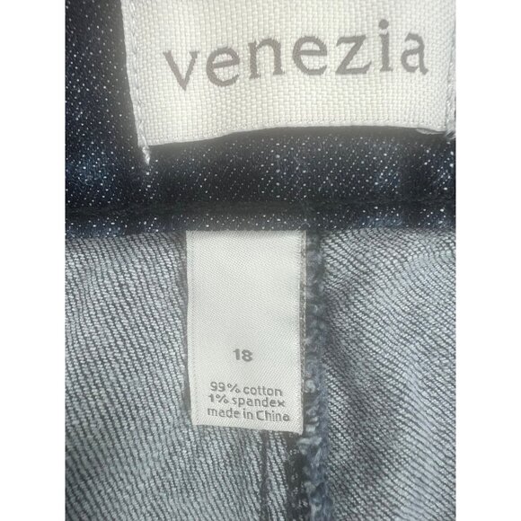 Venezia Womens Denim Embroidered Jeans Blue Cotton/Spandex Bootcut Style Size 18 - Picture 5 of 14